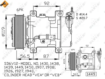 NRF 32227 Klıma Kompresoru Peugeot 206 1.4 99- 9800822280 E162218