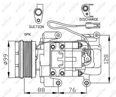 NRF 32234 Mazda 5 2.0 05-Compressorswith Pag Compressor Oil H12A1AJ4GX