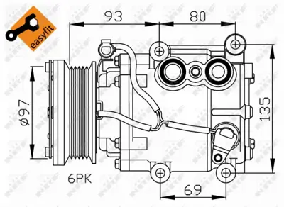 NRF 32247 Ford Mondeo 1.8 01-Compressorswith Pag Compressor Oil RE1S7119D529AA