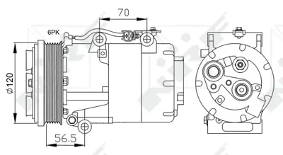 NRF 32250 Klıma Kompresor Komple Focus C-Max (Dm2) 2.0 Tdci 03>11 Volvo V50 (545) 2.0 D4 10>15 V50 (545) 2.0 D 8603684 RM3MH519D629DJ