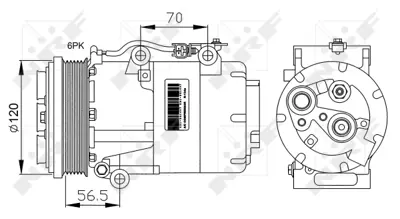 NRF 32250G Klıma Kompresor Komple C-Max (Dm2) 2.0 Tdci 07>10 Kuga I 2.0 Tdci 10>12 Volvo V50 (545) 2.0 D  05>10 8603684 RM3MH519D629DJ