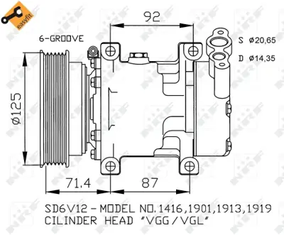 NRF 32259 Klıma Kompresoru Renault Clıo Iı 1.4 1.6 16v 1.5 Dcı 01=> Kangoo 1.4 1.6 16v 1.5 Dcı 97=> 2763000QAL 8200953358