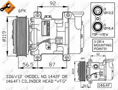 NRF 32260G Klıma Kompresoru Focus 1.6 16v 1.8tdcı 98>04 Connect 02>09 1.8tdcı Eskı Model DE9761450B XS4H19D623AD