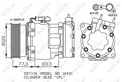 NRF 32266 Klıma Kompresoru Peugeot 406 3.0 96- 9642800780