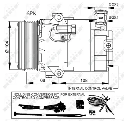 NRF 32428 Opel Astra 1.7d 04-Compressorswith Pag Compressor Oil 95517235