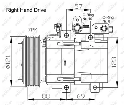 NRF 32443G Kıa Sorento 2.5d 03-Compressorswith Pag Compressor Oil 977013E300