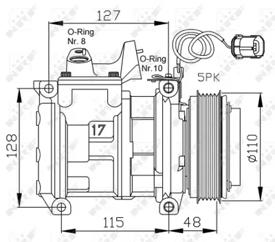 NRF 32464 Bmw 7 4.4 94-Compressorswith Pag Compressor Oil 8391880