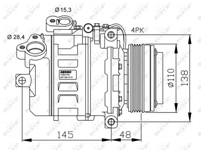 NRF 32465G Bmw X5 3.0d 00-Compressorswith Pag Compressor Oil 6956493