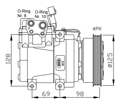 NRF 32471G Hyundaı Accent 1.3 95-Compressorswith Pag Compressor Oil 9770129510