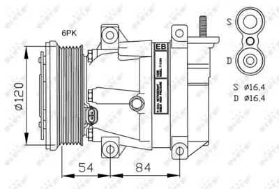 NRF 32484G Chevrolet Lacetti 1.4 03-Compressorswith Pag Compressor Oil 96992772 96992789