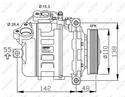 NRF 32531G Bmw 5 2.0d 04-Compressorswith Pag Compressor Oil 6950152