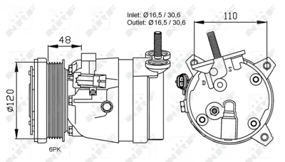 NRF 32678 Daewoo Leganza 2.0 98-Compressorswith Pag Compressor Oil 96293323