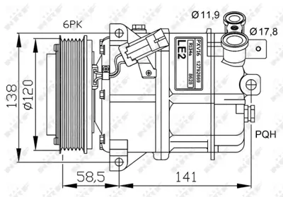 NRF 32774G Saab 9-3 2.8 03-Compressorswith Pag Compressor Oil 92100082 93197130 R1580065