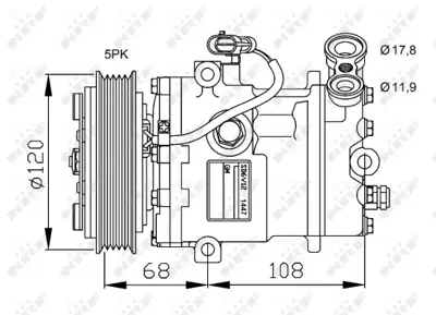 NRF 32775 Opel Corsa 1.2 01-Compressors 93176863