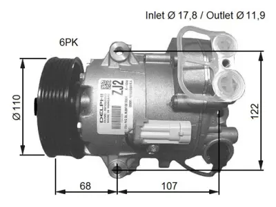 NRF 32781G Opel Astra 1.7d 10-Compressorswith Pag Compressor Oil 95516236