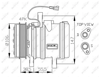 NRF 32871G Chevrolet Matiz 1.0 05-Compressorswith Pag Compressor Oil 96858724