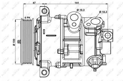 NRF 32882 Dodge Caliber 2.0d 06-Compressorswith Pag Compressor Oil R5058228AI