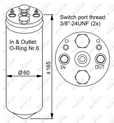 NRF 33125 Mazda Premacy 1.8 99-Receiver Driers HG5461500B L5011GO4M