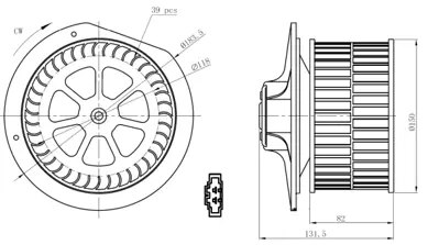 NRF 34288 Ford Galaxy 1.9d 95-Interior Blower 7M0819021B 95NW19846AB