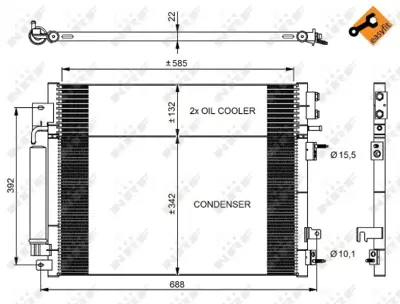 NRF 350037 Chrysler 300 3.0d 04-Condenserwith Dryer 