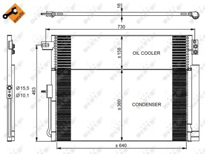 NRF 350038 Jeep Grand Cherokee 3.0d 10-Condenserwith Dryer K55038003AG