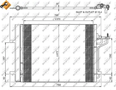 NRF 350052 Klıma Radyatoru  Focus Iıı 11>17  1.6 Ecoboost  1.6 C Max Iı 11> 1.6 Ecoboost -2.0 Tdcı 8V6119710FB