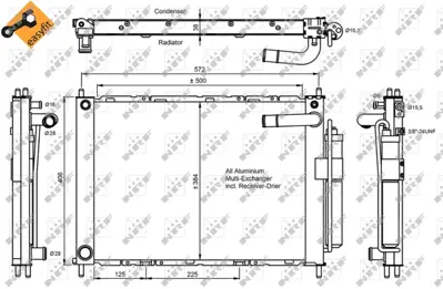 NRF 350055 Nıssan Micra 1.0 03-Condenserwith Dryer 21400BC40C