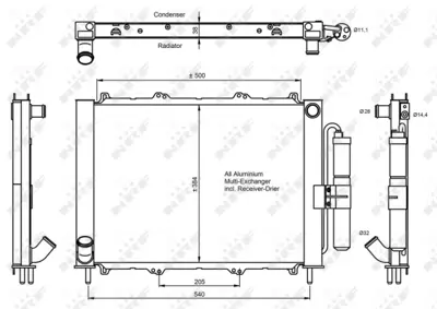 NRF 350058 Klıma Radyatoru  Renault Kangoo 1.5d 98- 8200732379