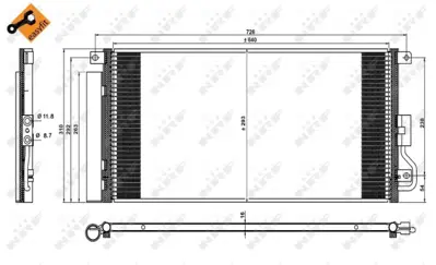 NRF 350227 Opel Mokka 1.7d 13-Condenserwith Dryer 95321794