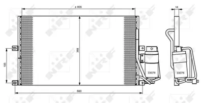 NRF 35183 Opel Vectra 1.6 96-Condenserwith Dryer 52485120