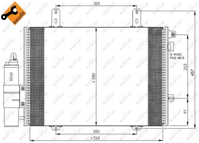 NRF 35353 Klıma Radyatoru  Renault Kangoo 1.5d 98- 8671017605