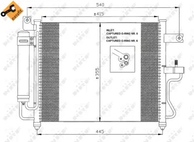 NRF 35428 Hyundaı Accent 1.5 00-Condenserwith Dryer 9760625600