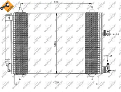 NRF 35443 Klıma Radyatoru C5 (01 04) 1.6 1.8 2.0hdı 2.2hdı Es9j4s (3.0 24v) Olcu: (510×366×16) 9639916480 E163369