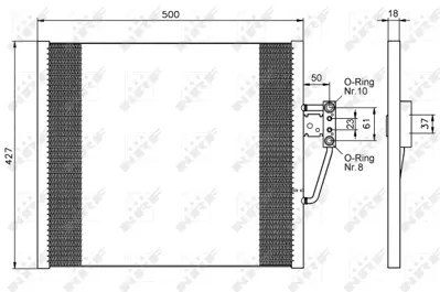 NRF 35585 Klıma Radyatoru Bmw M51 M52 M62 E39 96>04 8391647