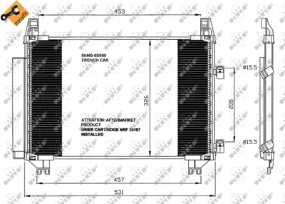 NRF 35653 Toyota Yaris 1.3 05-Condenserwith Dryer 884600D050