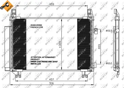 NRF 35654 Toyota Yaris 1.4d 05-Condenserwith Dryer 884600D210