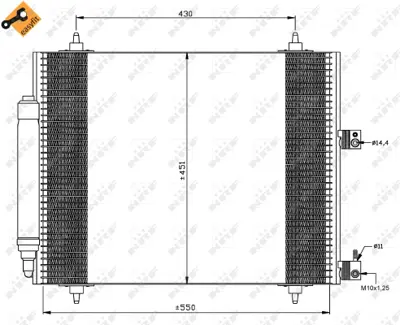 NRF 35669 Klıma Radyatoru  P807 2.2 Hdı 03> Expert 2.0 16v 07>16 / Scudo 07>16  1489398080 E163275