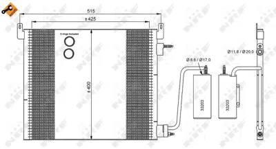 NRF 35741 Saab 9-3 1.9d 03-Condenserwith Dryer 12805059 1850117