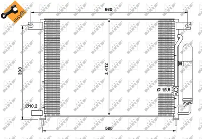 NRF 35766 Chevrolet Kalos 1.4 03-Condenserwith Dryer 96834083