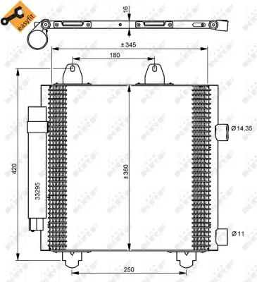 NRF 35778 Toyota Aygo 1.0 05-Condenserwith Dryer 884500H020 E163361