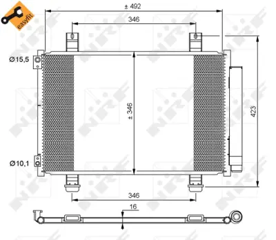 NRF 35854 Klıma Radyatoru Suzukı Splash 08> Opel Agıla B 08>15 93194055 9531051K00