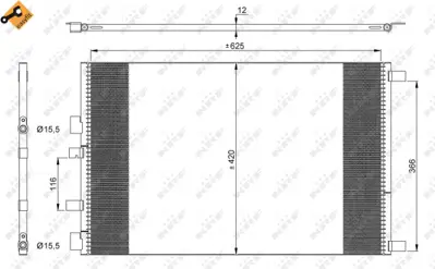 NRF 35913 Klıma Radyatoru Megane Iı Scenıc Iı 2,0 Dcı 05> (626x414x12) 8660003449