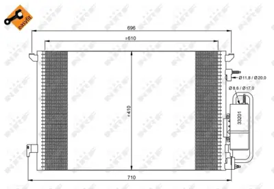 NRF 35929 Opel Vectra 1.8 02-Condenserwith Dryer 24418362 71740527