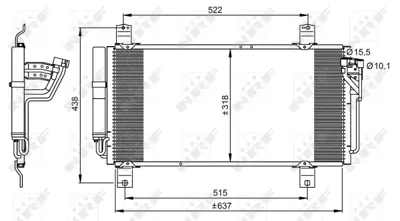 NRF 35949 Mazda 6 2.2d 08-Condenserwith Dryer GSYF6148ZA