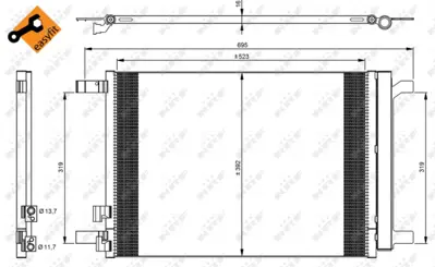 NRF 35968 Vw Passat 2.0d 15-Condenserwith Dryer 5QD820411K