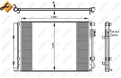 NRF 35997 Kıa Rio 1.2 12-Condenserwith Dryer 976064L000 S976061R000