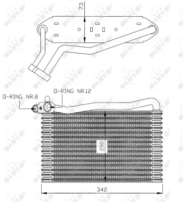 NRF 36037 Audı A4 1.6 95-Evaporatorswithout Expansion Valve 8D1820103F