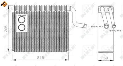 NRF 36050 Opel Corsa 1.0 93-Evaporatorswithout Expansion Valve 52475551 52475552