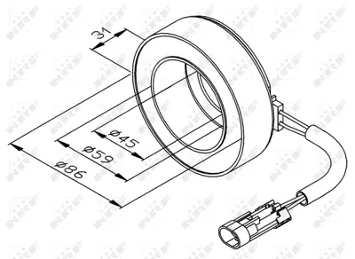 NRF 38475 Opel Zafira 2.0d 99-Coil,Clutch Compressor 93187225