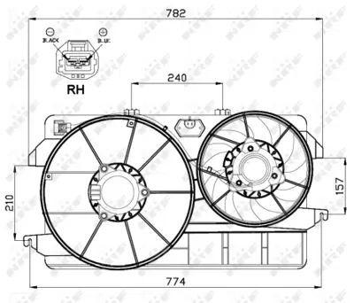 NRF 47000 Ford Mondeo 1.8d 97-Fan Complete 95BB8C607HF